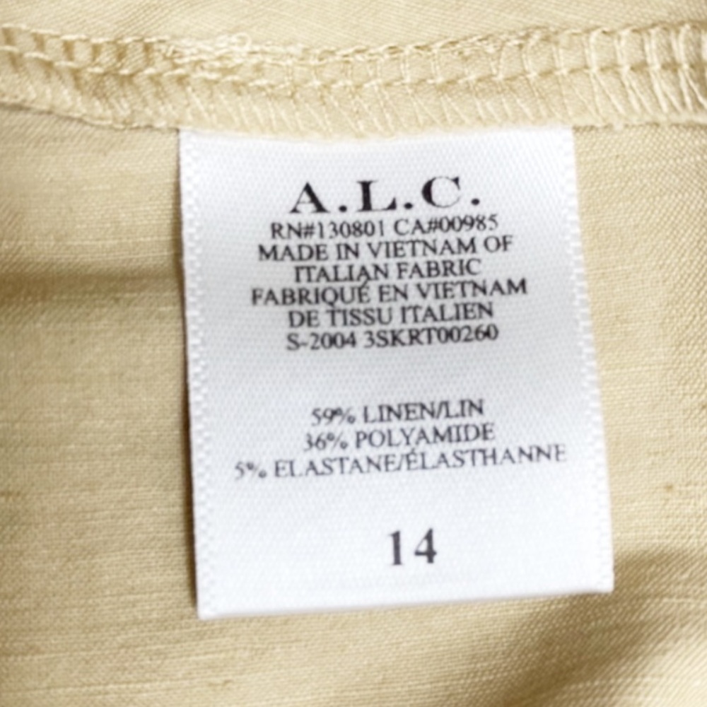 A.L.C. Miley Fluted Belted Linen Blend Mini Skirt Size 14 - Picture 8 of 11